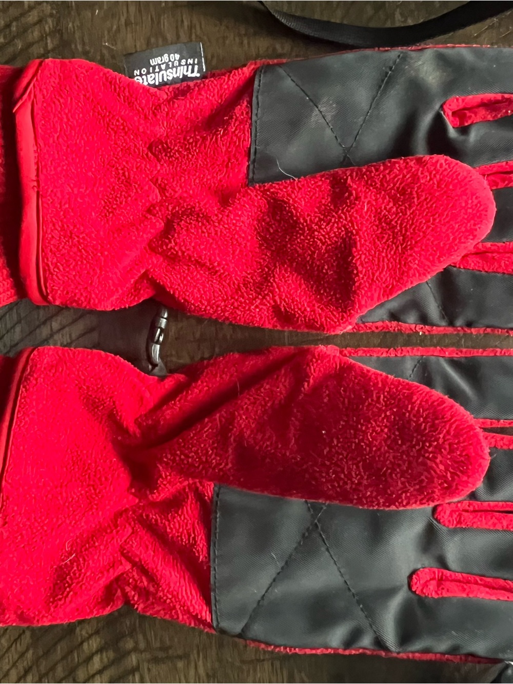 Red thinsulate gloves